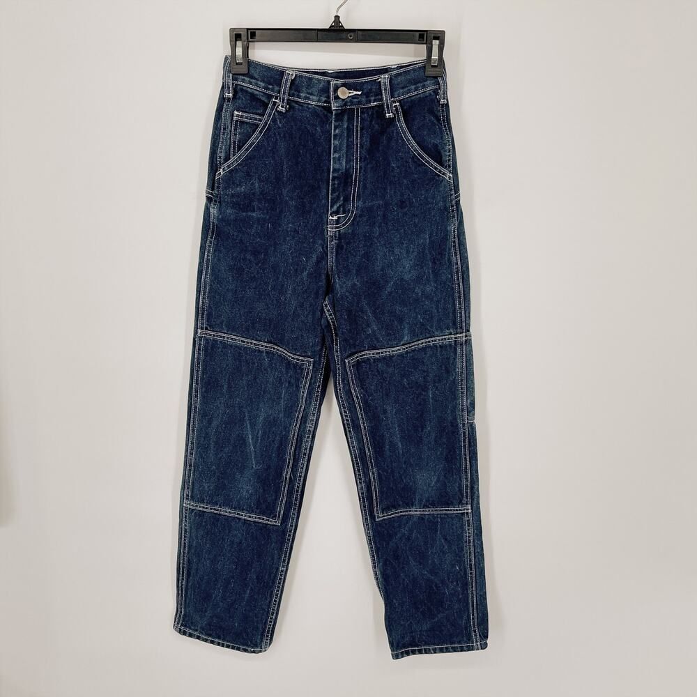 Brandy Melville J. Galt Dark Wash High Waisted Painter Carpenter Mom Jeans Sz S
